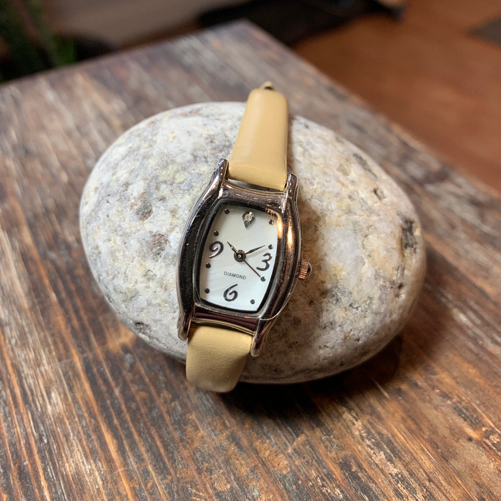 144 Avon Diamond Accent WMother Of Pearl Dial Beige Watch